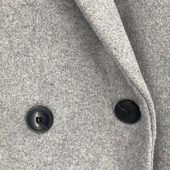 Zara Womens Small Gray Coat Double Breast Long Old Money Preppy Trench Coat - Picture 6 of 12